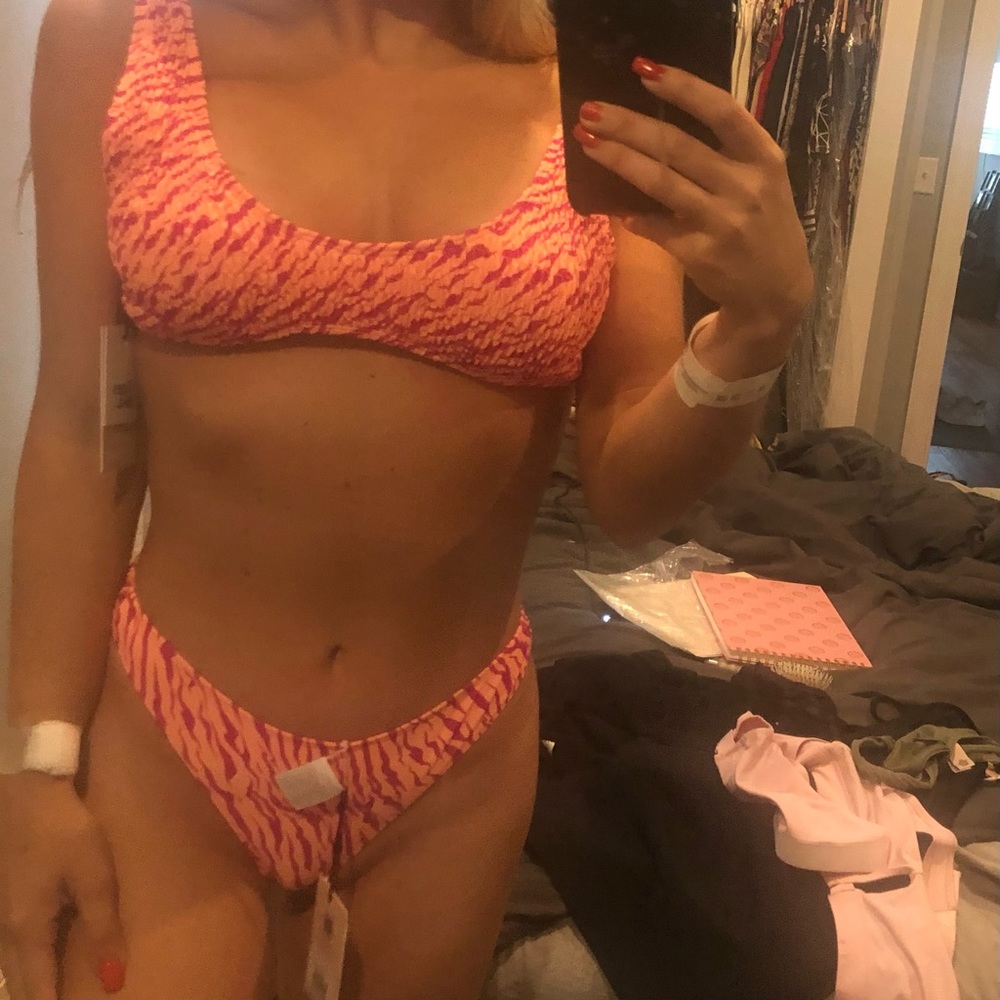 Tiger mist orange and pink bikini